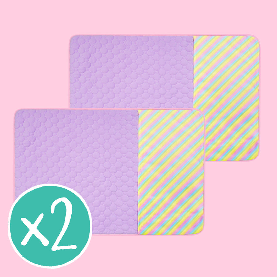 Set of 2 Pocket Fleece Liners for Guinea Pigs | Rainbow Bundle