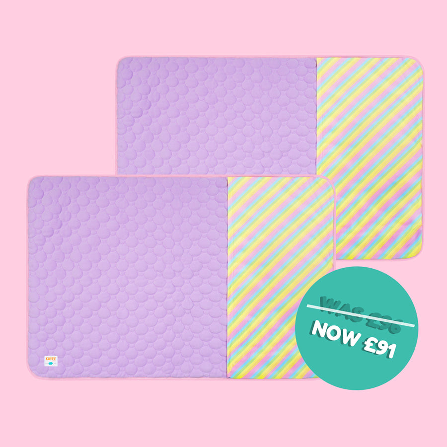 Set of 2 Pocket Fleece Liners for Guinea Pigs | Rainbow Bundle