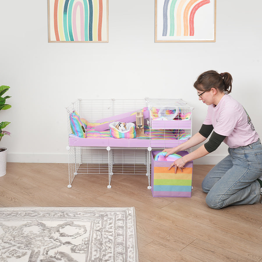 3x2 C&C Guinea Pig Cage with Loft & Stand