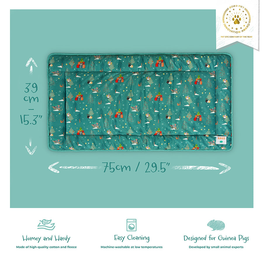 Sizing guide for 2x1 Kavee Christmas fleece liner for guinea pigs