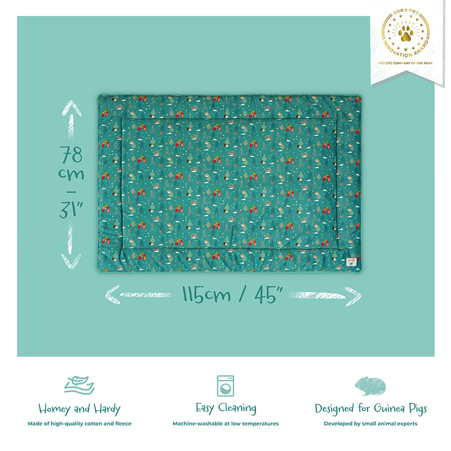 Sizing guide for 3x2 Kavee Christmas fleece liner for guinea pigs