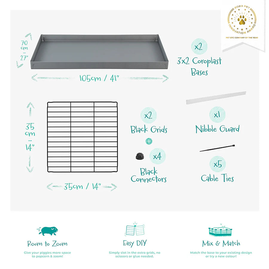 Extension pour cage à cochons d'Inde C&C
