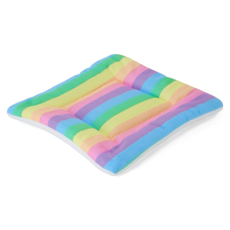 a guinea pig pee pad in fleece pattern rainbow by kavee
