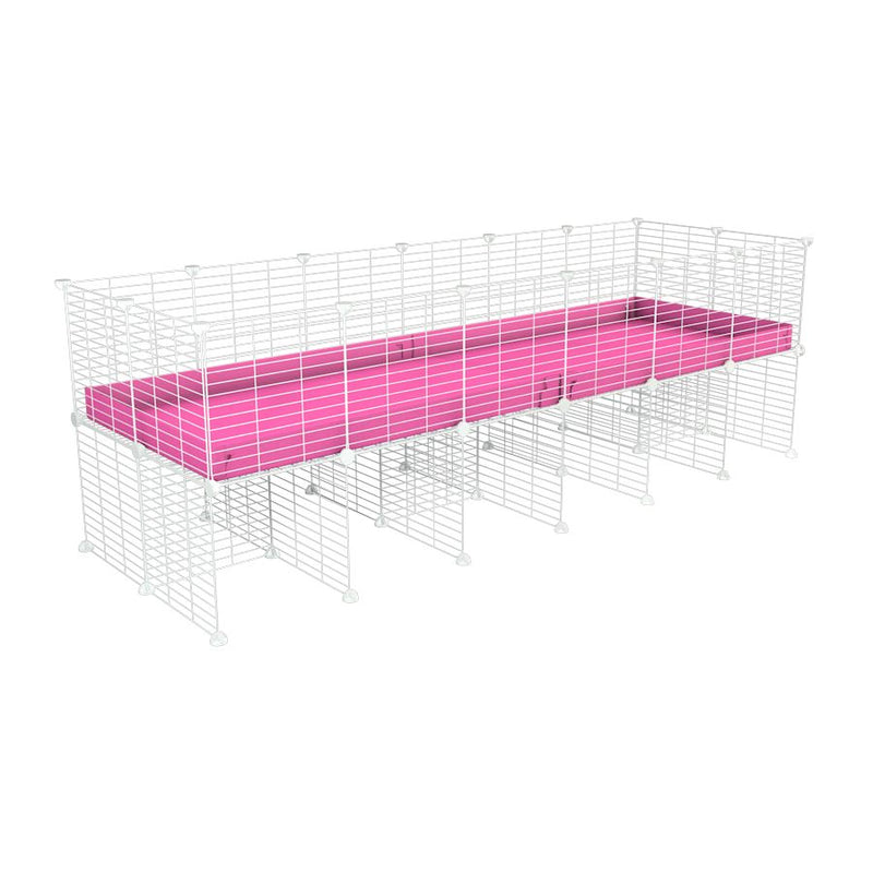 a 6x2 CC cage for guinea pigs with a stand pink correx and 9x9 white CC grids sold in Uk by kavee