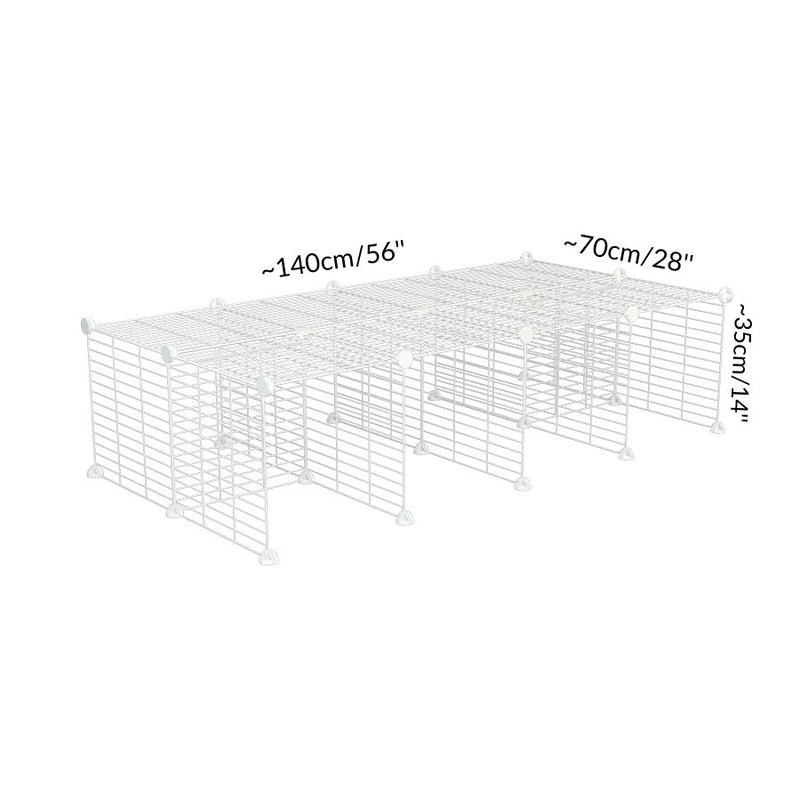 Size of A C and C guinea pig cage stand size 4x2 with small mesh white C and C grids by kavee UK