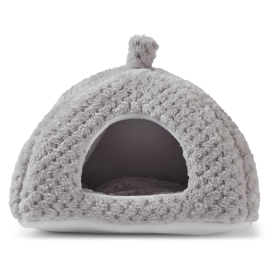 a guinea pig hidey house made of grey fleece by kavee