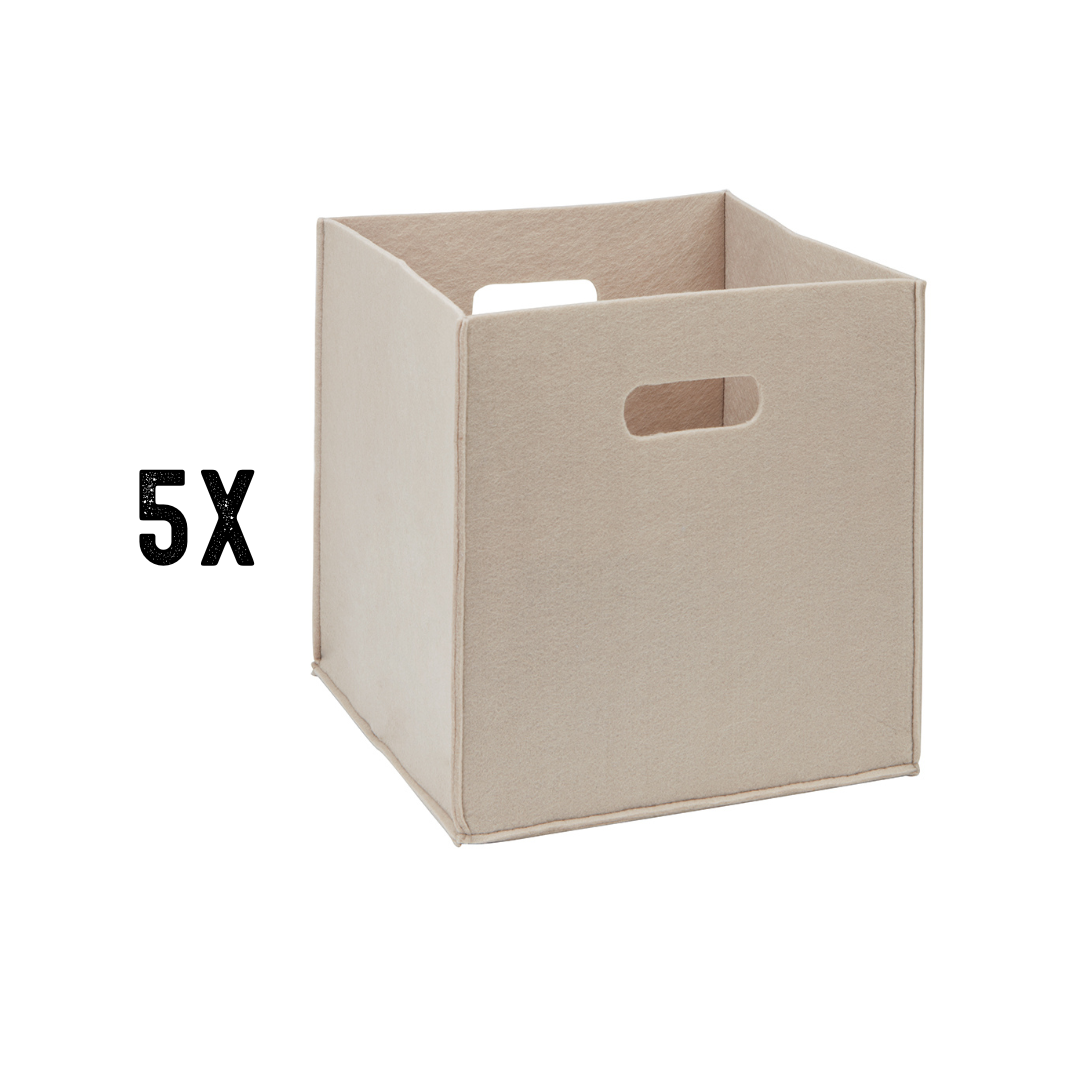 Set of Storage Boxes Felt | Tranquil Taupe
