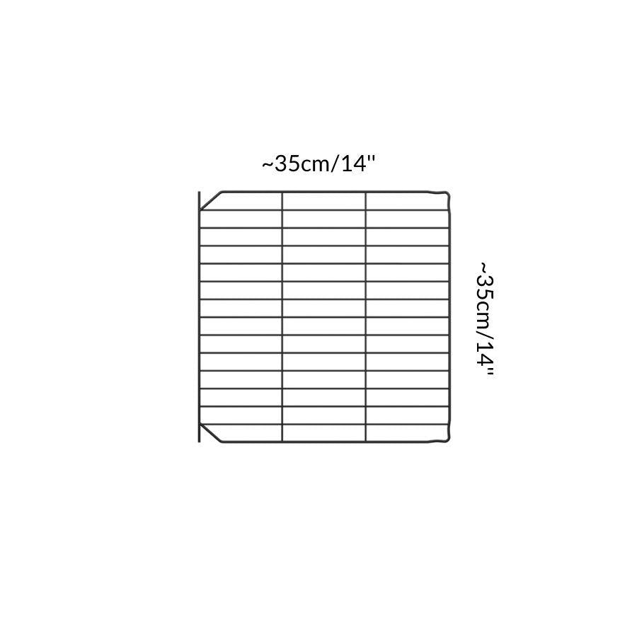 Dimensions of A black safe small mesh C&C door grid to create hinged doors and lids on C and C cages for guinea pigs by kavee UK