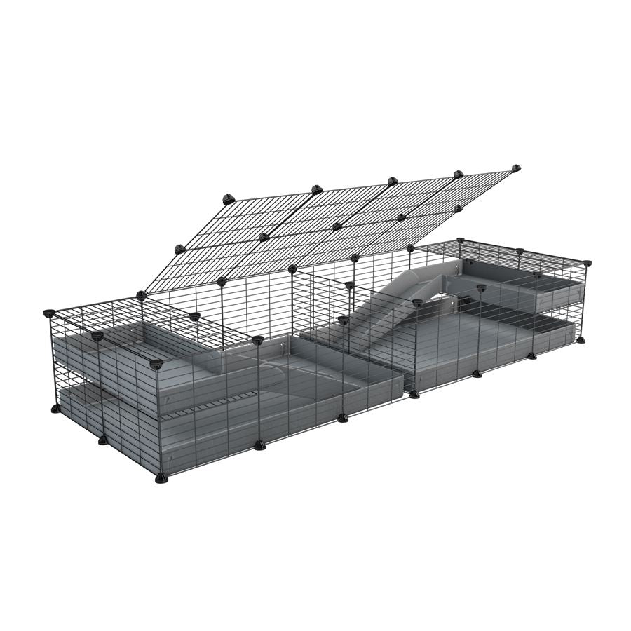 6x2 C&C Cage with Loft and Divider for Guinea Pigs Kavee Cages