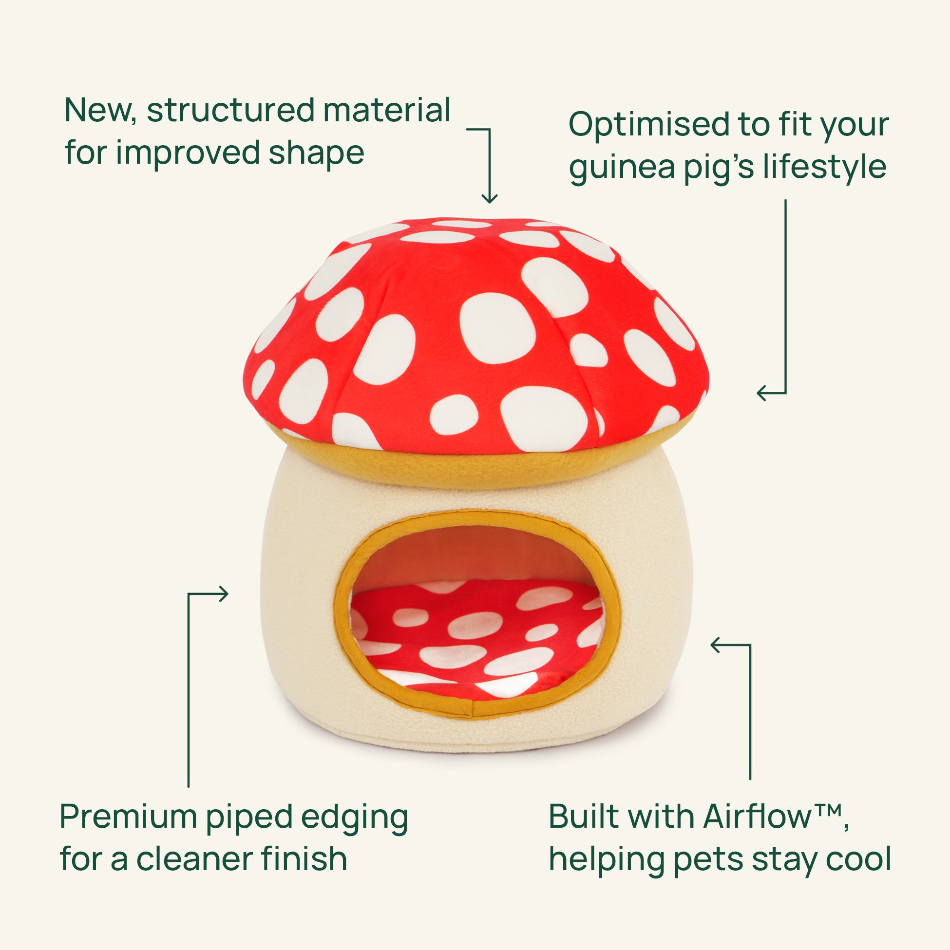 Cachette pour cochon d'Inde | Champignon