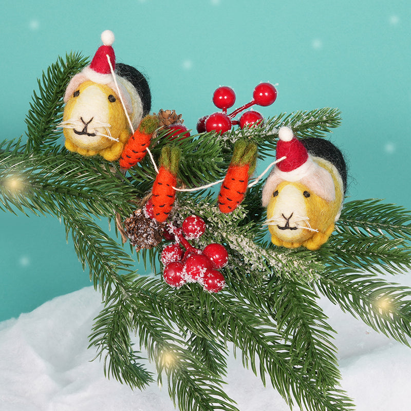 Guinea Pig Christmas Decorations | 4 Guinea Pig Ornaments