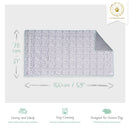 Kavee Dreamy Dalmatian Print 4x2 fleece liner image showing product features and dimensions on grey background