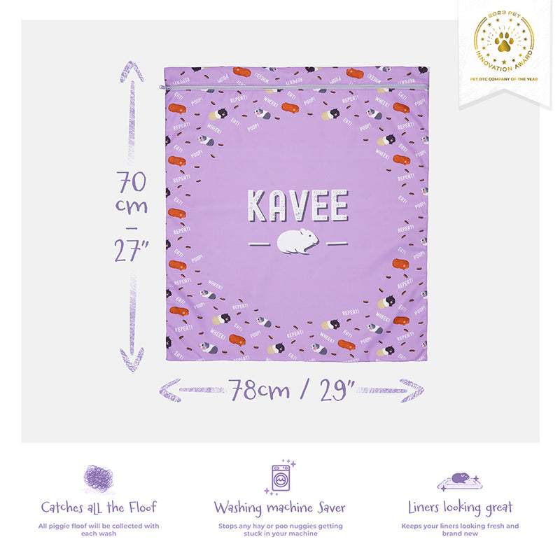 JKavee purple laundry bag showing product dimensions and features
