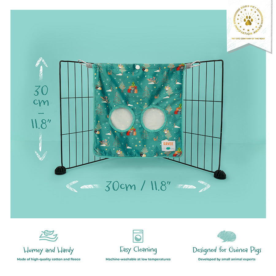 Sizing guide for Kavee Christmas hay bag for guinea pigs