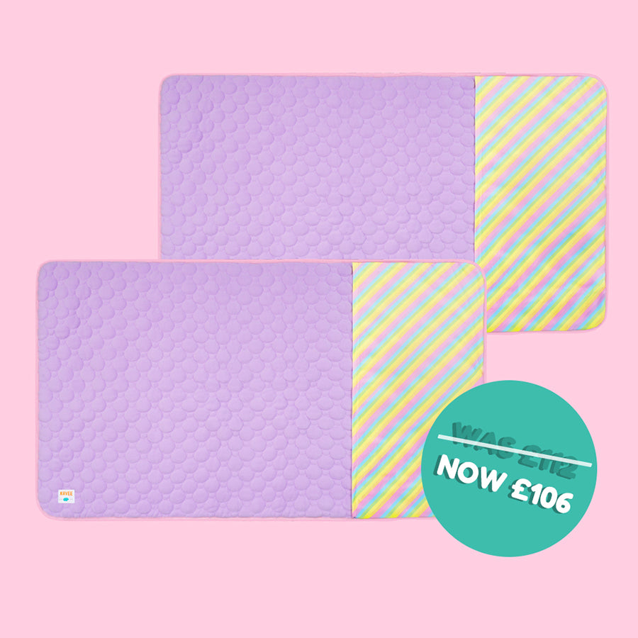 Set of 2 Pocket Fleece Liners for Guinea Pigs | Rainbow Bundle