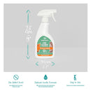 Kavee Cage Cleaner bottle on grey background with product features