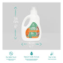 kavee laundry detergent on grey background with product features