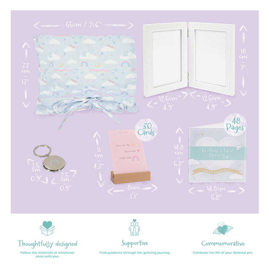 Kavee Cage Memorial burial set for guinea pigs and rabbits showing product features