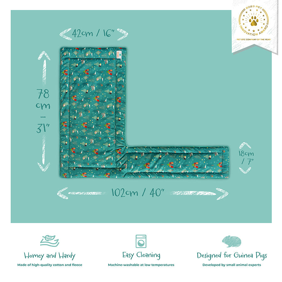 Sizing guide for Kavee Christmas fleece loft liner for guinea pigs