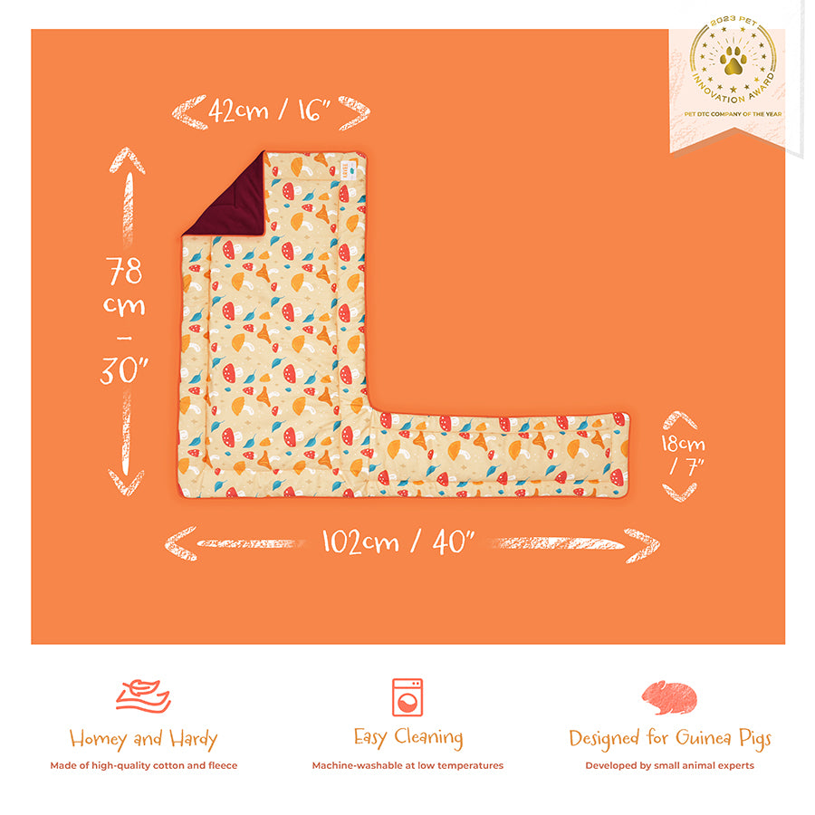 Guinea Pig Fleece Liners | Mushroom | Velvet