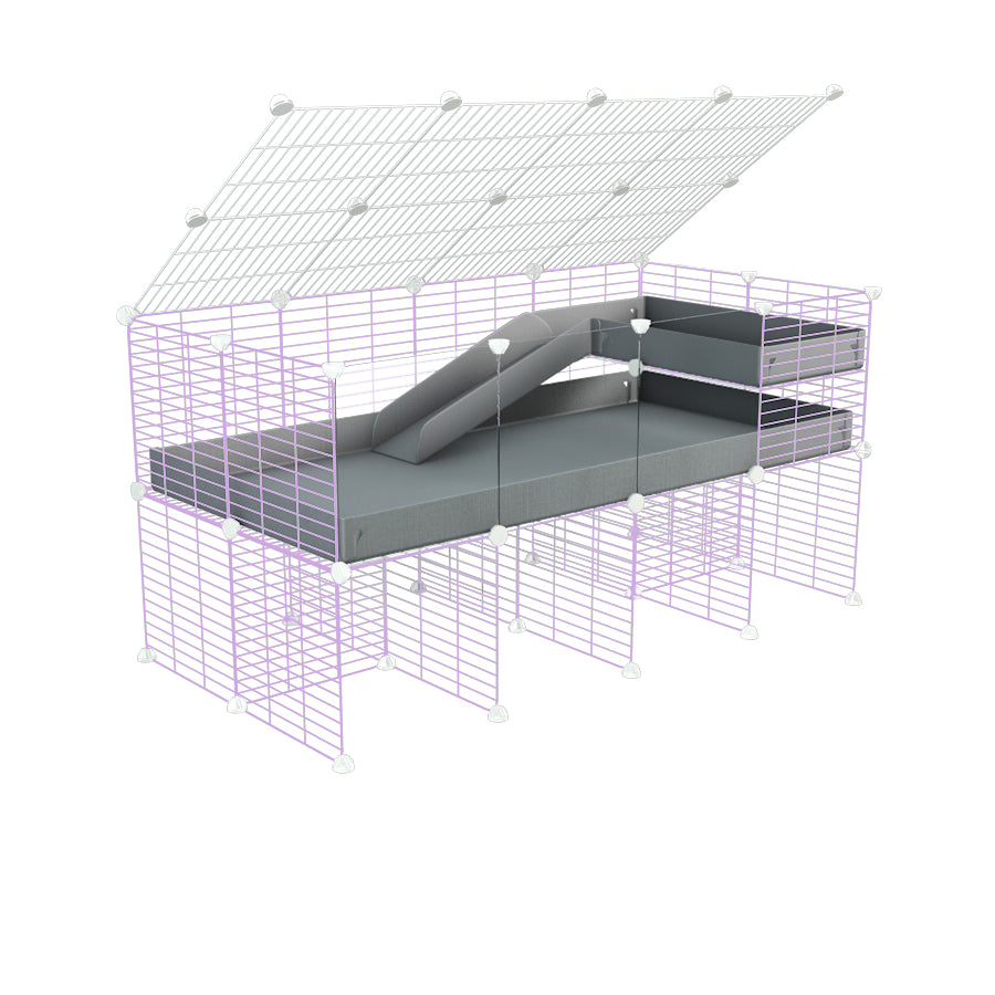 4x2 C&C Guinea Pig Cage with Loft & Stand