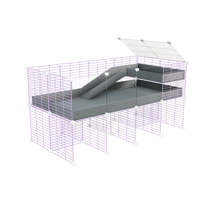 4x2 C&C Guinea Pig Cage with Loft & Stand