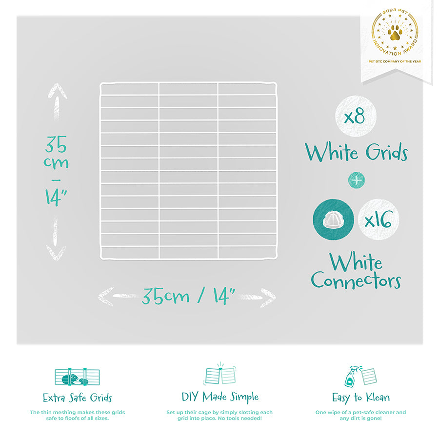 White C&C Guinea Pig Cage Grids