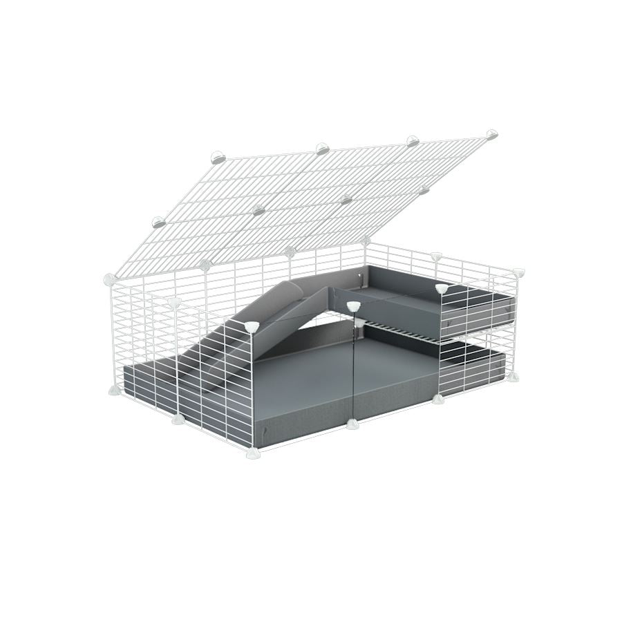 3x2 Clear C&C Guinea Pig Cage with Loft & Ramp