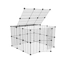 a tall 3x3 outdoor modular playpen with a lid and baby C and C grids for guinea pigs or Rabbits by brand kavee