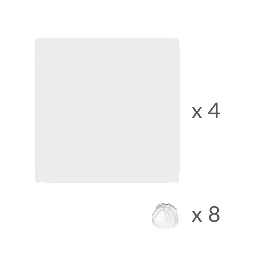 Composition of a 4 clear transparent plexiglass acrylic panels with white connector for guinea pig cage by kavee UK