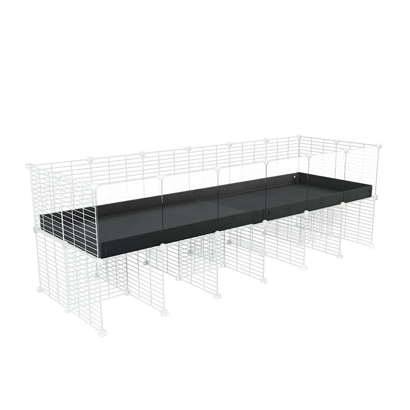 a 6x2 CC cage with clear transparent plexiglass acrylic panels  for guinea pigs with a stand black correx and white grids sold in UK by kavee