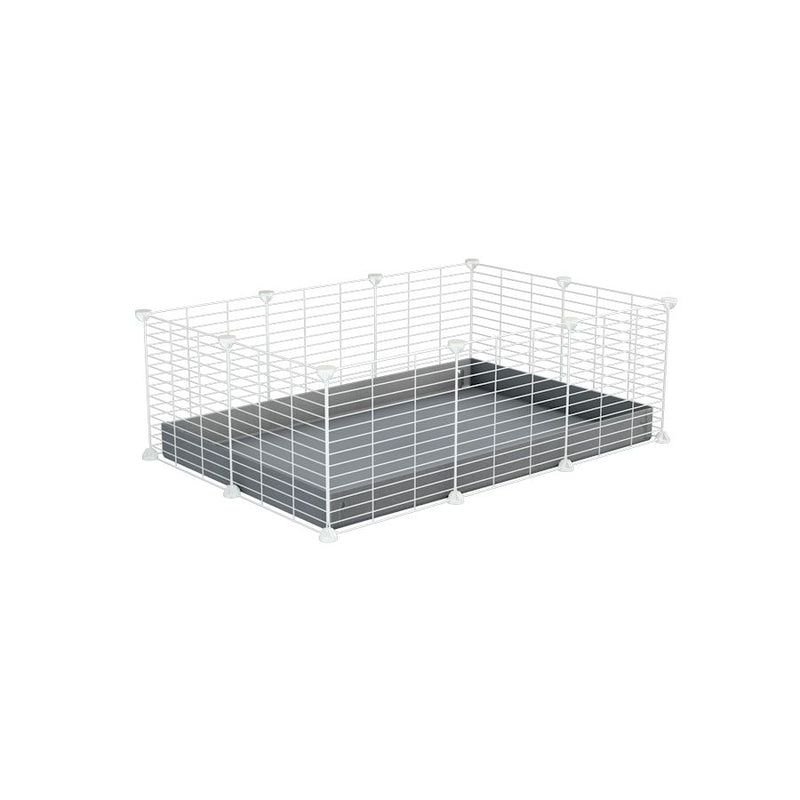 A cheap 3x2 C&C cage for guinea pig with grey coroplast and baby proof white CC grids from brand kavee
