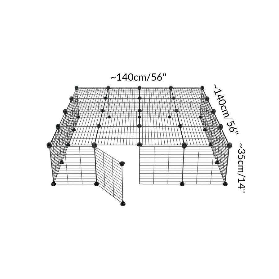 Dimensions of a 4x4 outdoor modular run with baby bars safe C&C grids for guinea pigs or Rabbits by brand kavee 