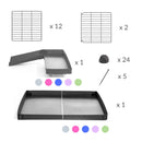 Material for a 3x2 C&C guinea pig cage with a loft and a ramp green pastel pistachio coroplast sheet and baby bars by kavee