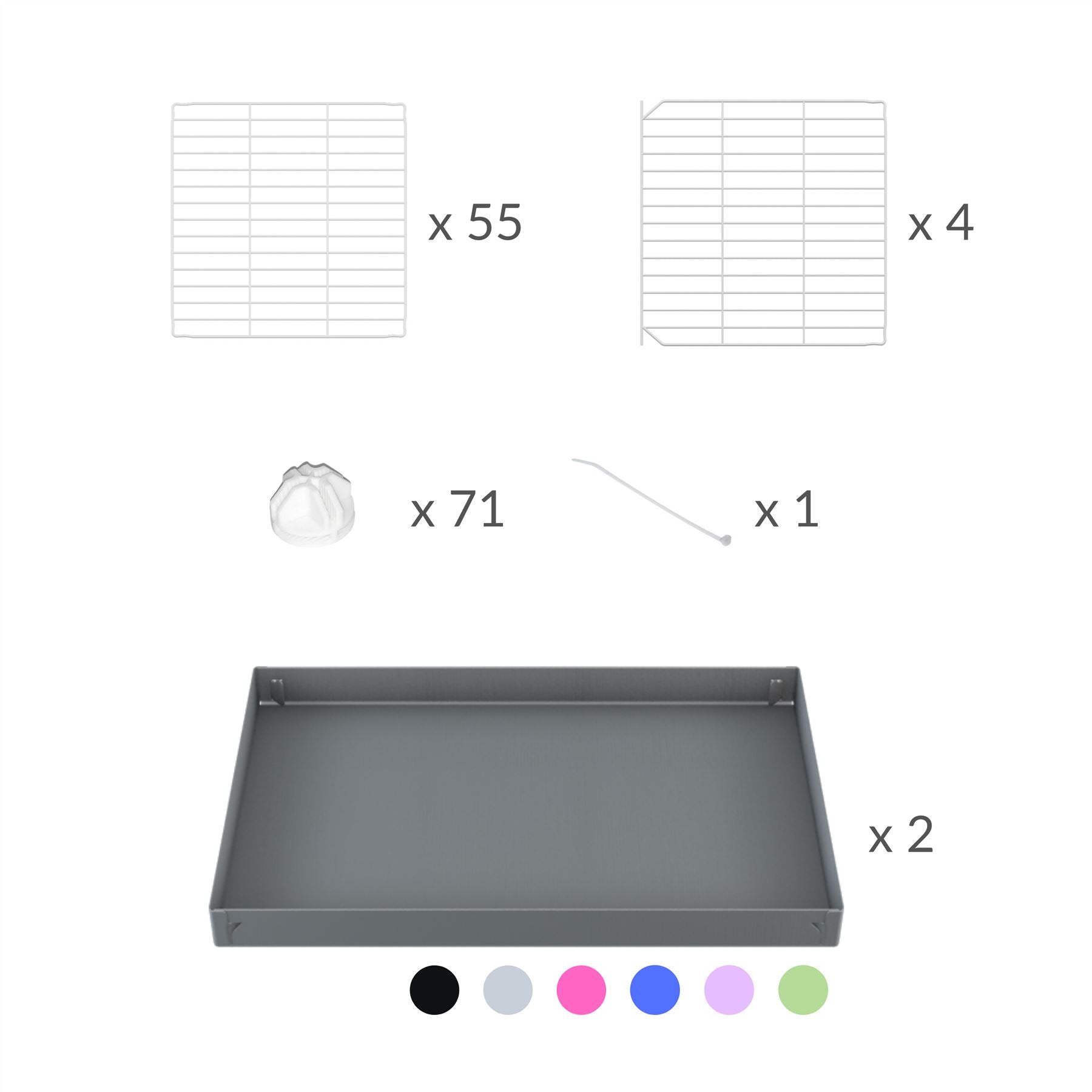 Material for A 2x6 white C and C cage with lid divider stand for guinea pigs fighting or quarantine from brand kavee