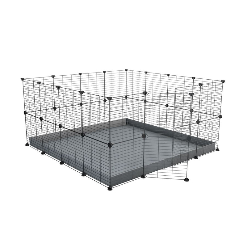 A 4x4 C&C rabbit cage with safe small meshing baby bars grids and grey coroplast by kavee UK