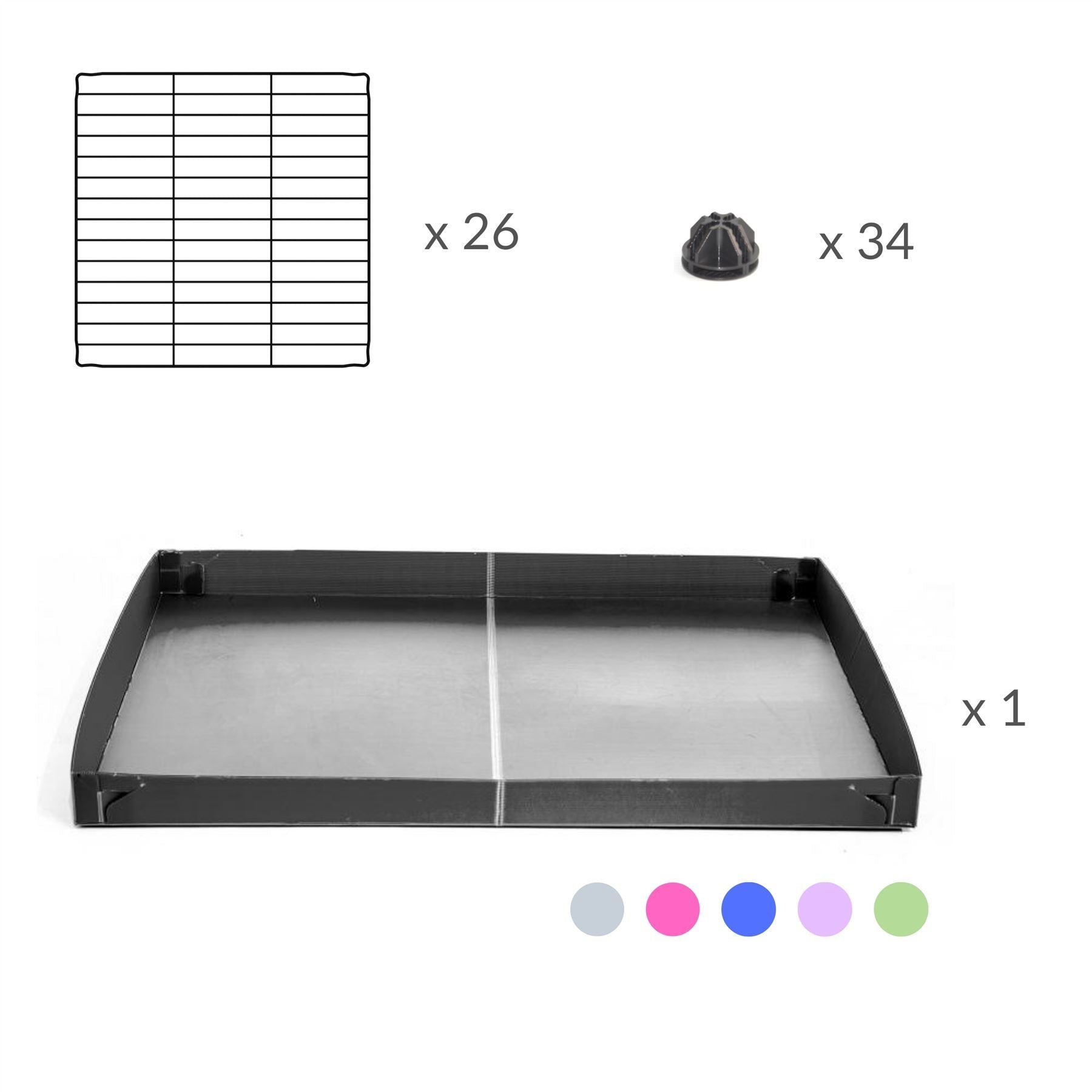 Material for a 3x2 CC cage for guinea pigs with a stand green pastel pistachio correx and 9x9 grids sold in Uk by kavee