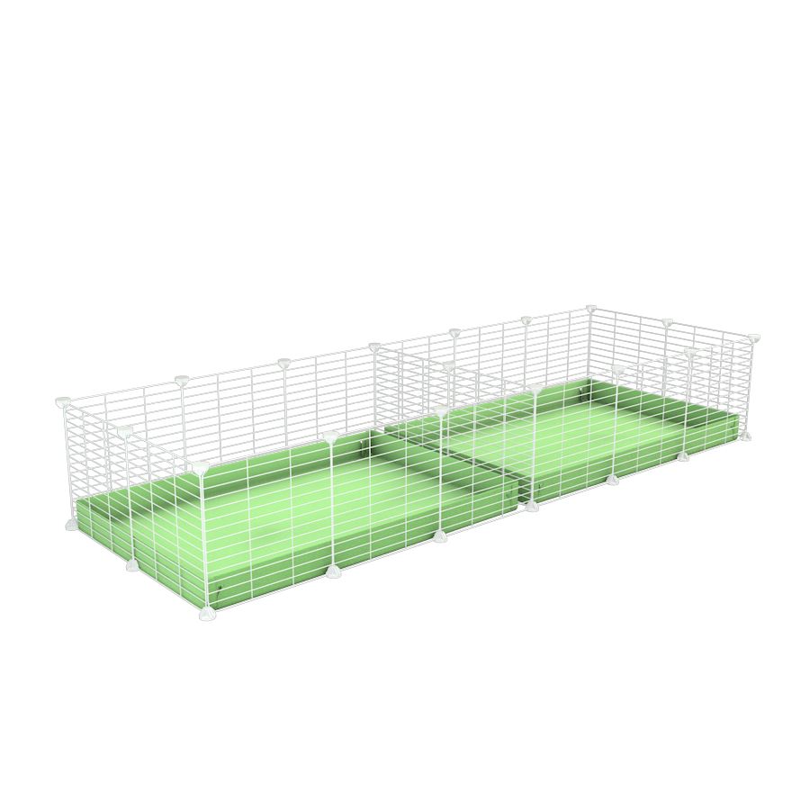White C&C Cage 6x2 with Divider for Guinea Pigs Fighting Kavee UK