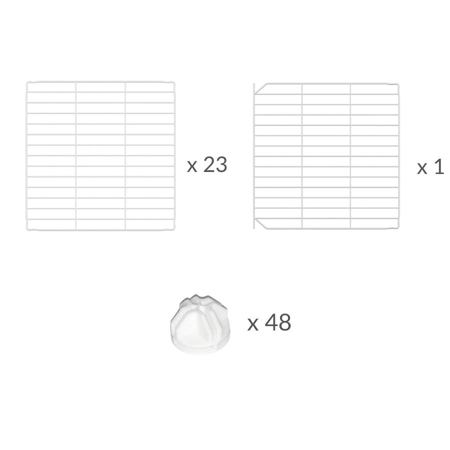 Material for a 6x6 outdoor modular playpen with small hole safe C&C white grids for guinea pigs or Rabbits by brand kavee 