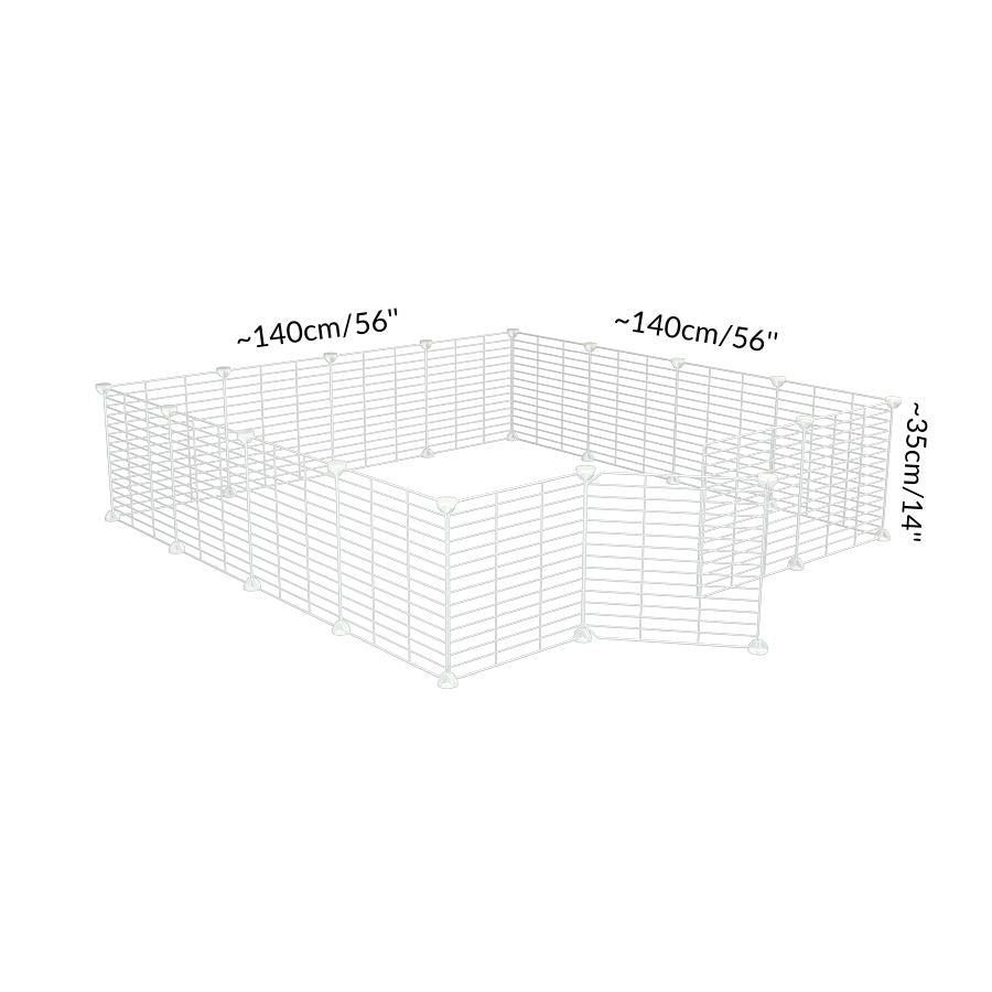 Size of a 4x4 outdoor modular run with baby bars safe C&C white grids for guinea pigs or Rabbits by brand kavee 