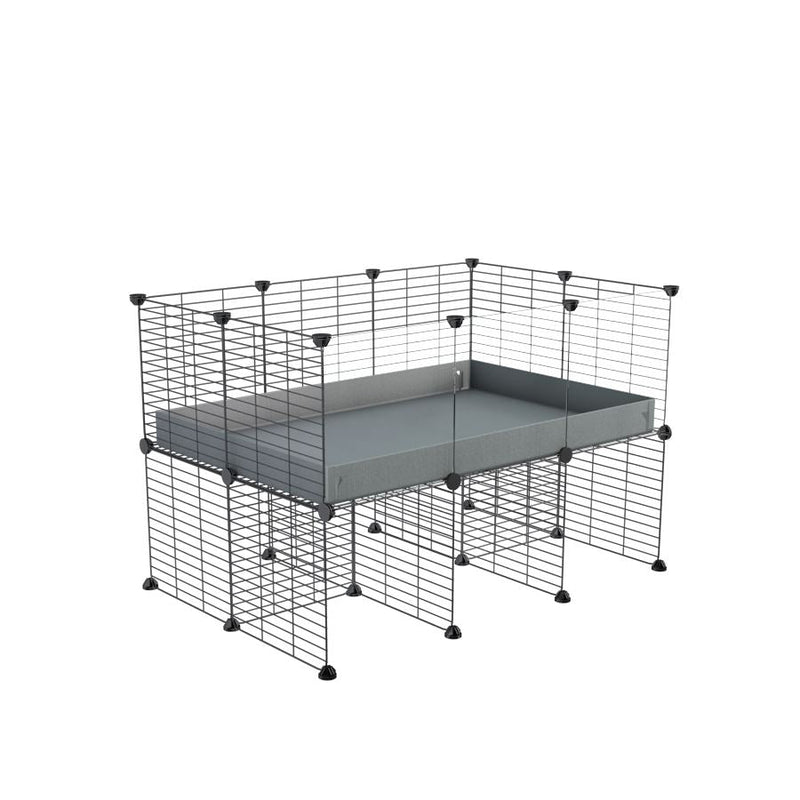 a 3x2 CC cage with clear transparent plexiglass acrylic panels  for guinea pigs with a stand grey correx and grids sold in UK by kavee