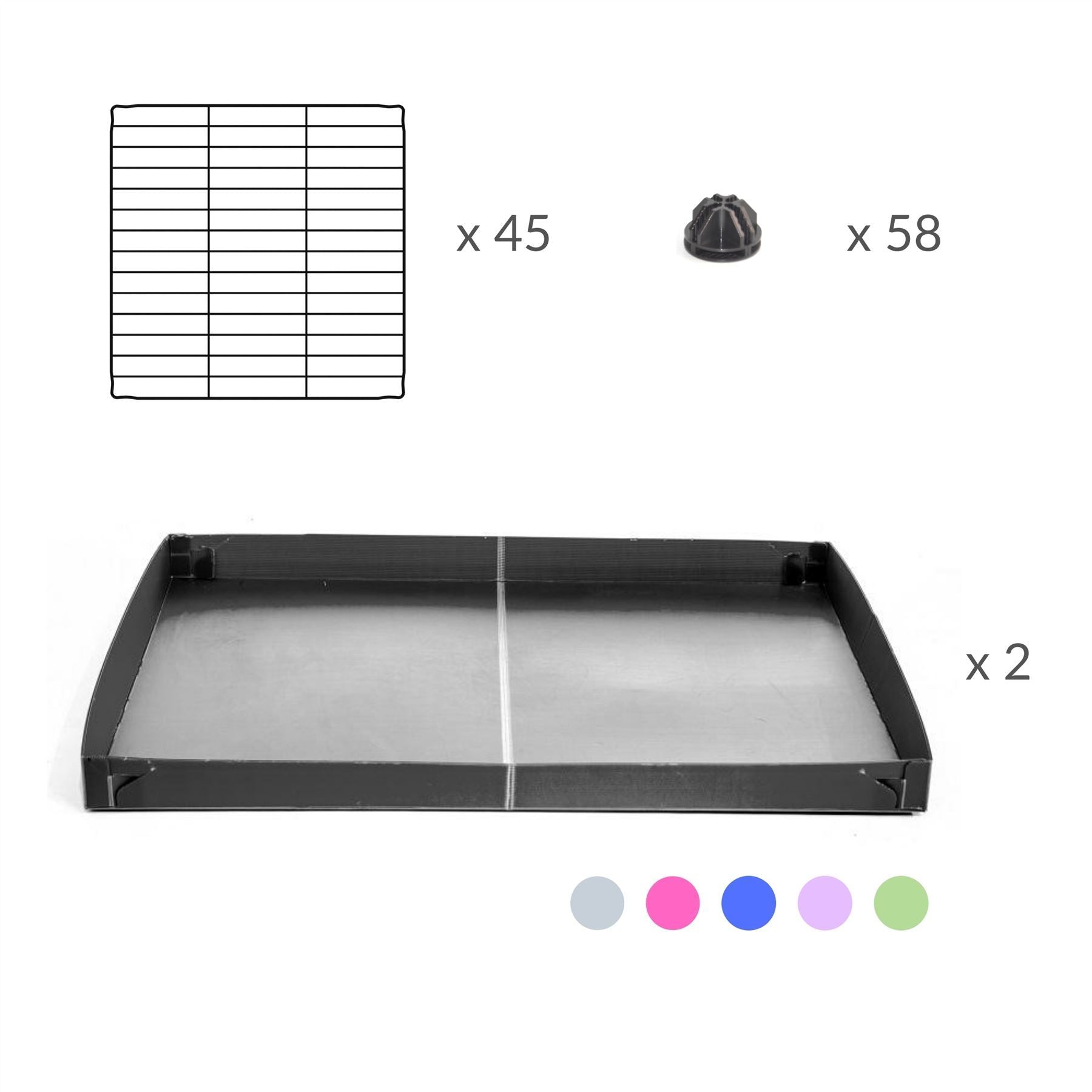 Material for a 6x2 CC cage for guinea pigs with a stand green pastel pistachio correx and 9x9 grids sold in Uk by kavee