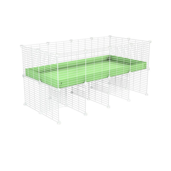 a 4x2 CC cage for guinea pigs with a stand green pastel pistachio correx and 9x9 white C&C grids sold in Uk by kavee