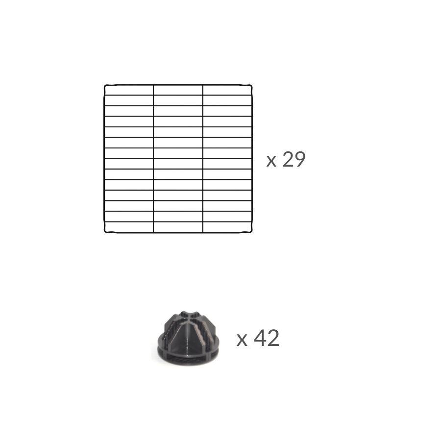 Composition of A C and C guinea pig cage stand size 6x2 with small hole grids by kavee UK