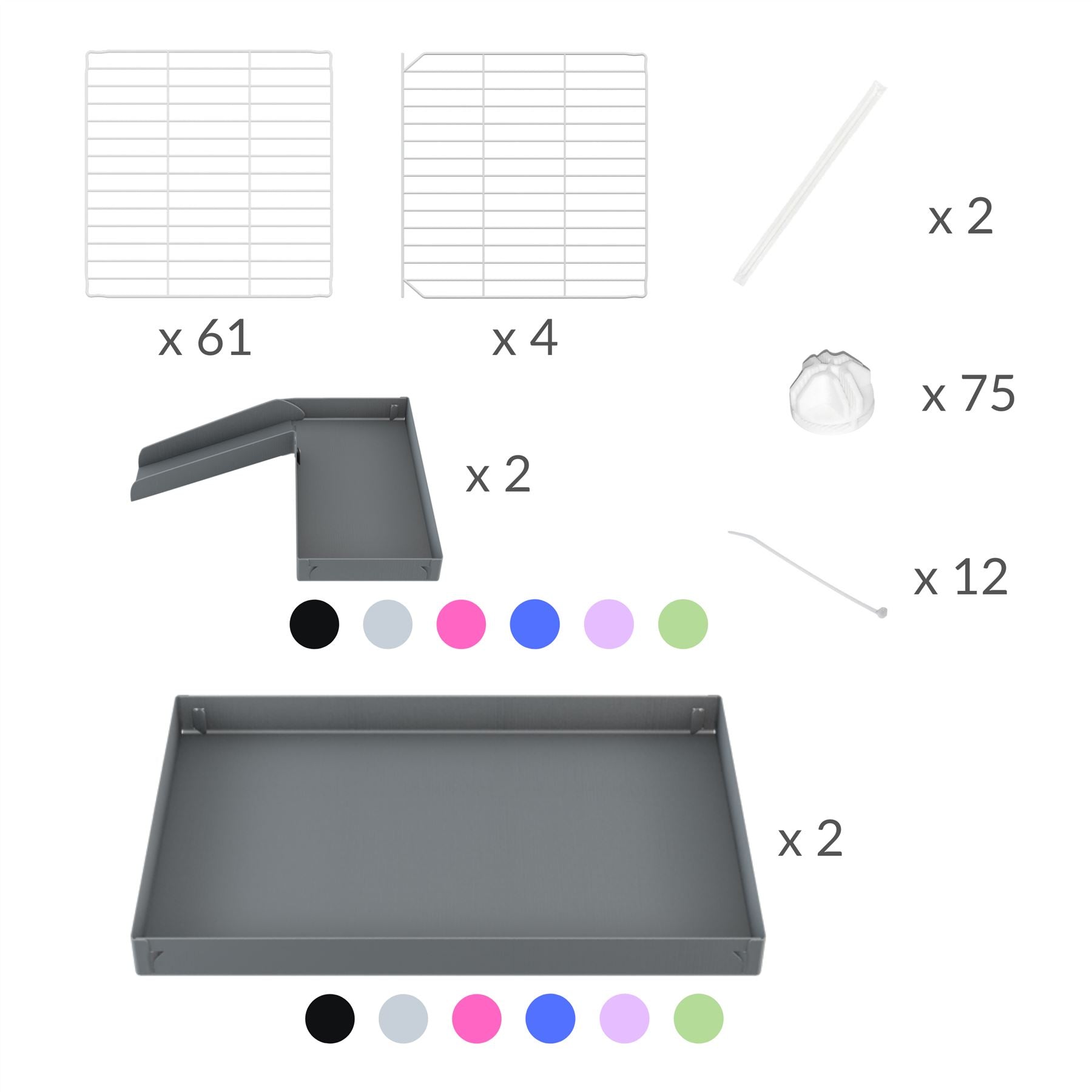 Material for A 2x6 L-shape white C and C cage with lid divider stand loft ramp for guinea pigs fighting or quarantine from brand kavee