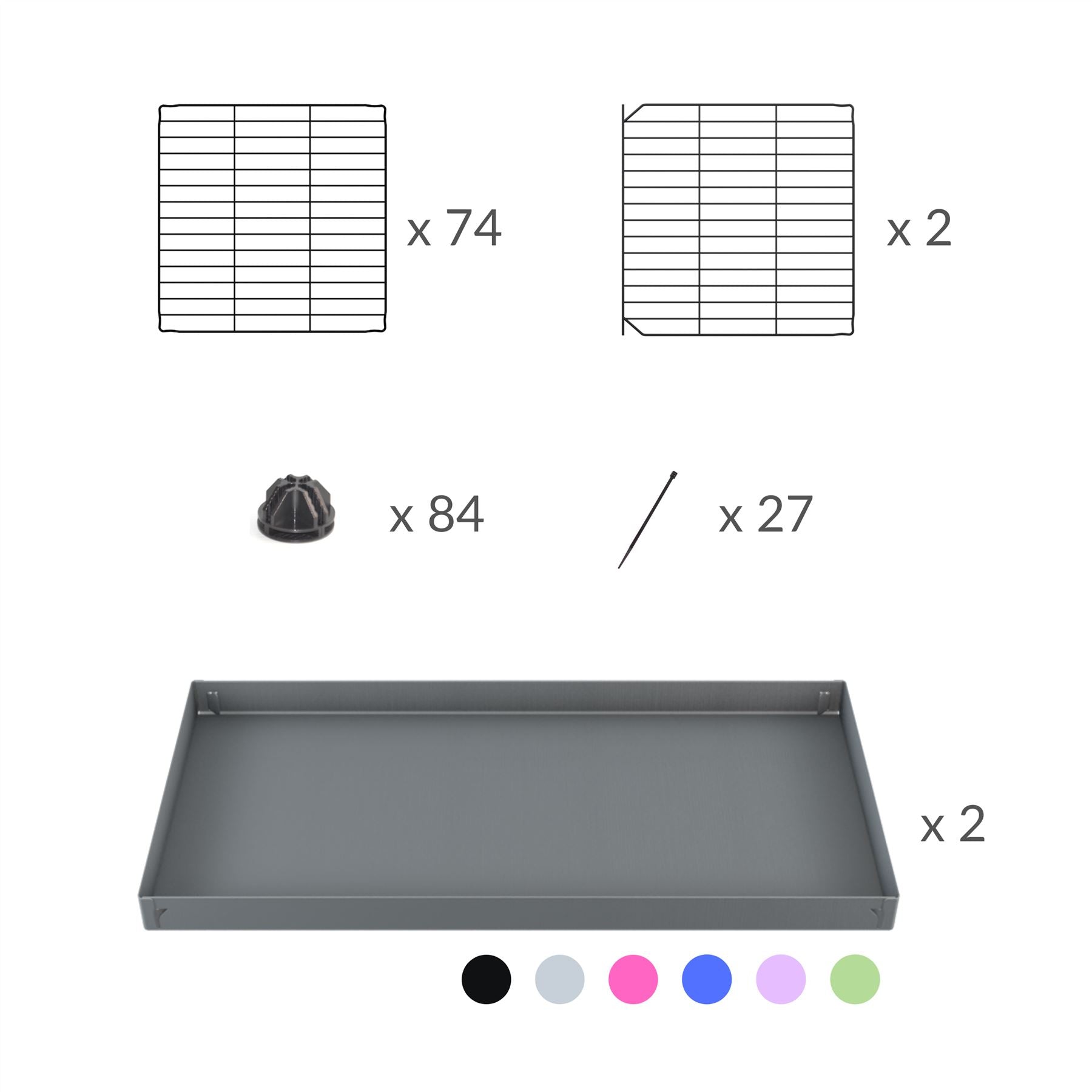 Composition of A two tier 4x2 c&c cage with stand and side storage for guinea pigs with two levels by brand kavee in the uk