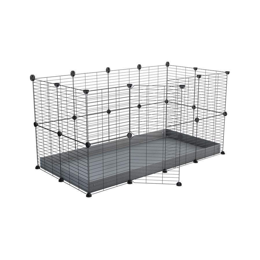 A 4x2 C&C rabbit cage with safe small meshing baby bars grids and grey coroplast by kavee UK