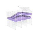 a 3x2 CC guinea pig cage with stand loft ramp small mesh white grids purple lilac pastel corroplast by brand kavee