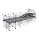 a 6x2 CC guinea pig cage with stand loft ramp small mesh grids grey corroplast by brand kavee