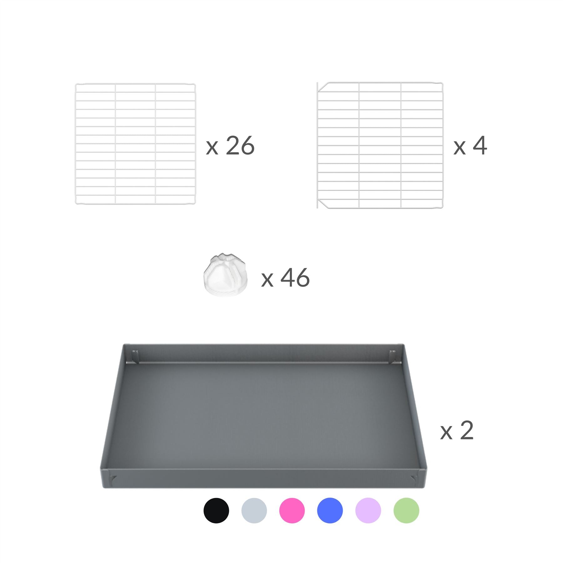 Material for A 2x6 white C and C cage with lid divider for guinea pigs fighting or quarantine from brand kavee